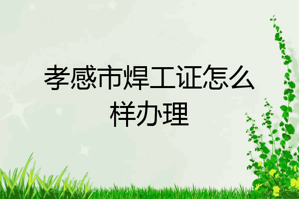 孝感市焊工证怎么样办理