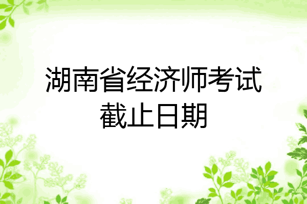 湖南省经济师考试截止日期