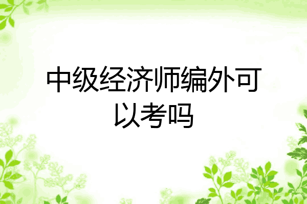 中级经济师编外可以考吗