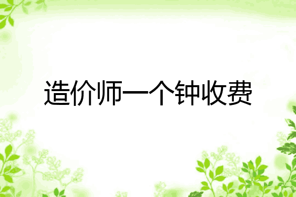 造价师一个钟收费