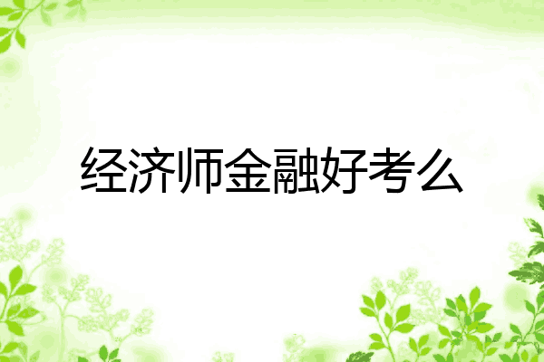 经济师金融好考么