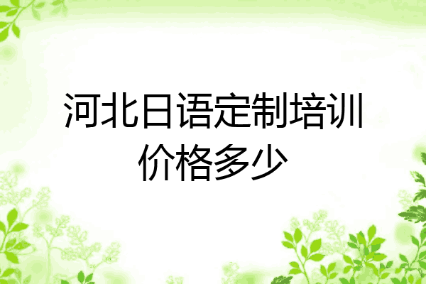 河北日语定制培训价格多少