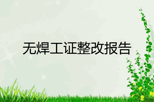 无焊工证整改报告