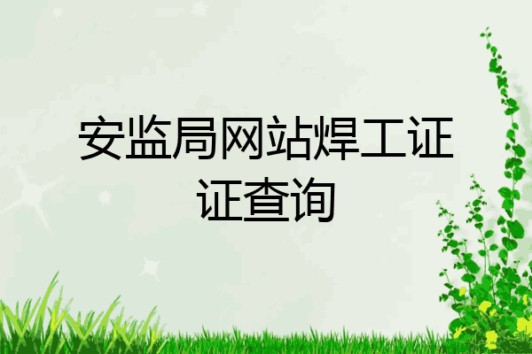 安监局网站焊工证证查询