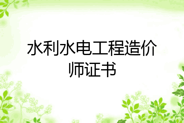 水利水电工程造价师证书