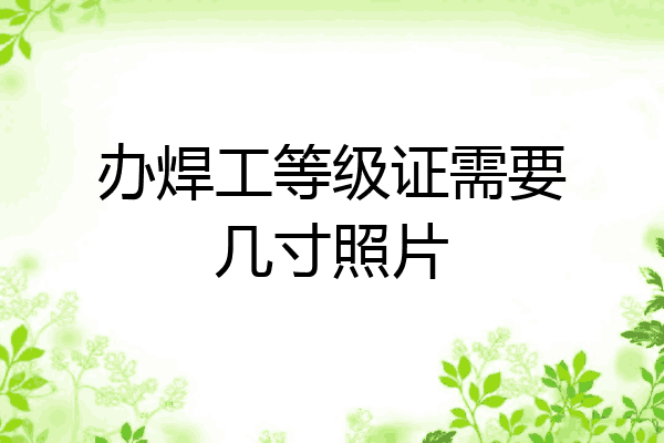 办焊工等级证需要几寸照片