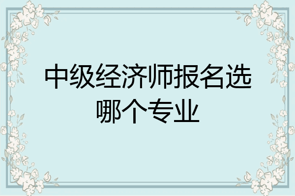 中级经济师报名选哪个专业