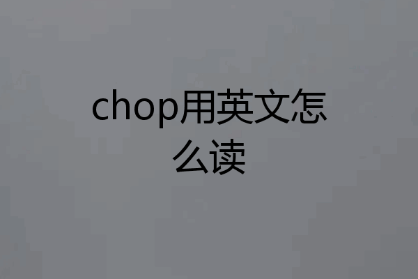 chop用英文怎么读