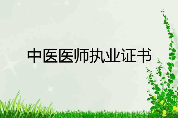 中医医师执业证书