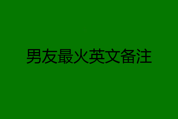 男友最火英文备注