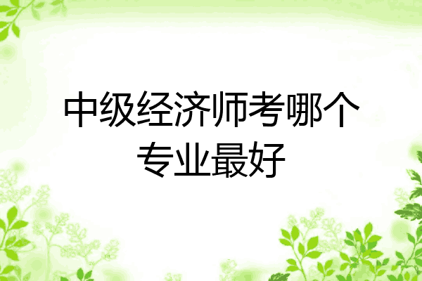 中级经济师考哪个专业最好