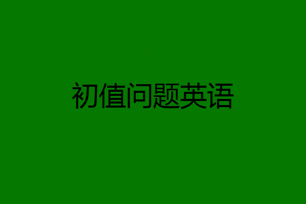 初值问题英语
