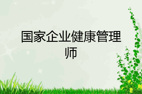 国家企业健康管理师