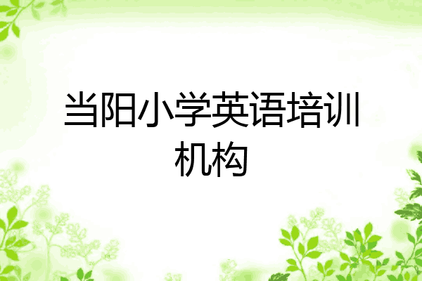当阳小学英语培训机构