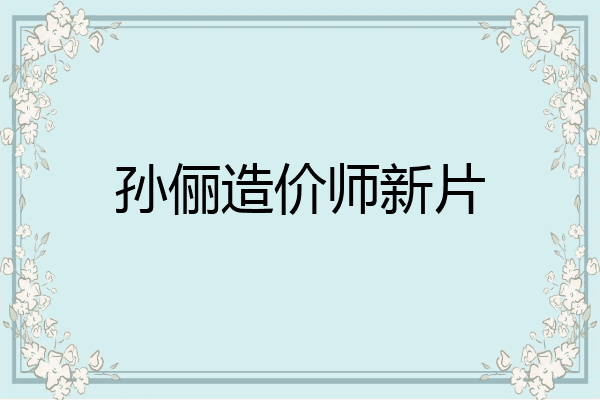 孙俪造价师新片