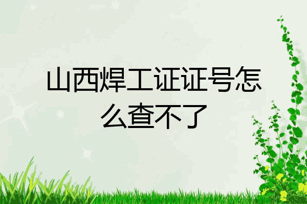 山西焊工证证号怎么查不了