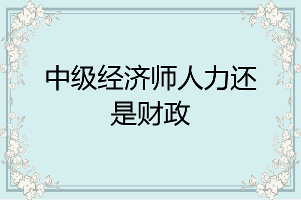 中级经济师人力还是财政