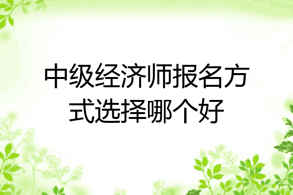 中级经济师报名方式选择哪个好