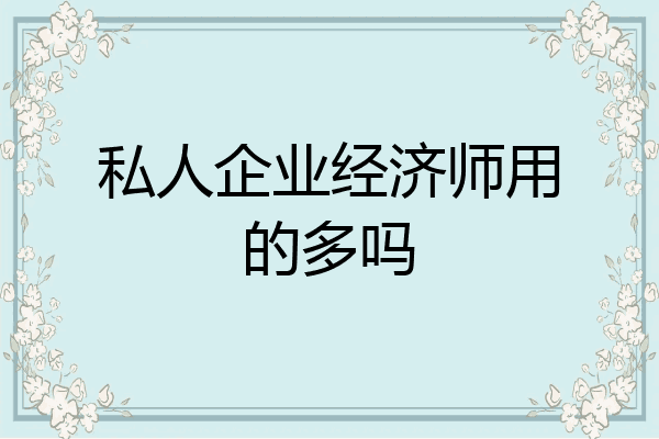 私人企业经济师用的多吗