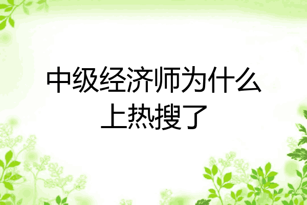 中级经济师为什么上热搜了