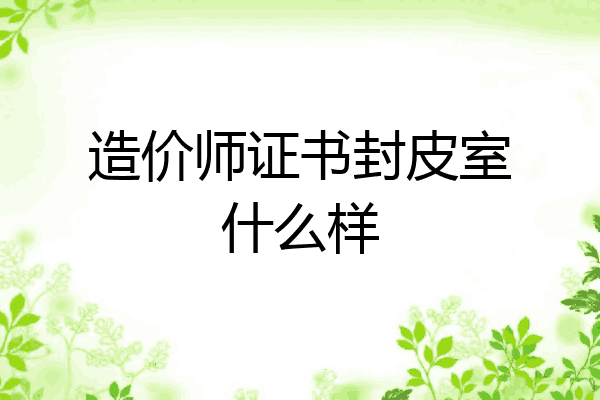 造价师证书封皮室什么样