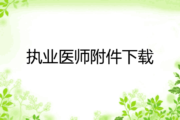 执业医师附件下载