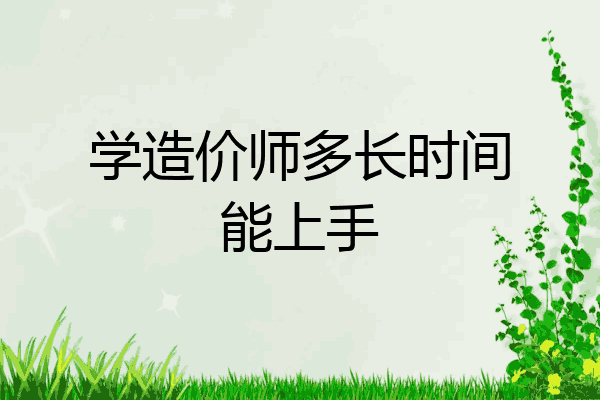 学造价师多长时间能上手