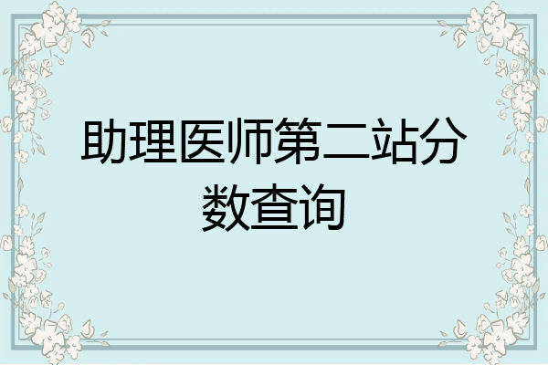 助理医师第二站分数查询