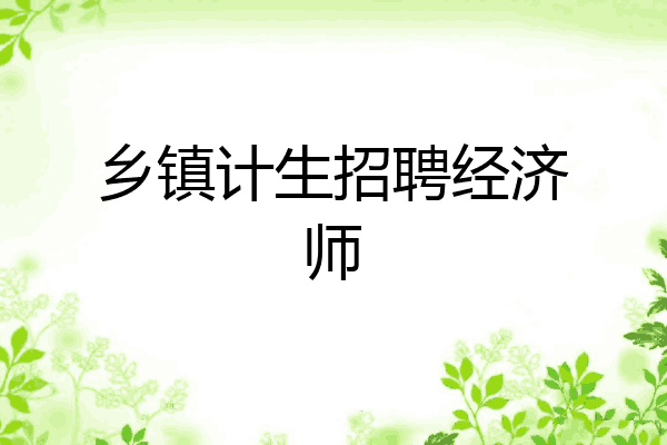 乡镇计生招聘经济师