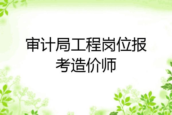 审计局工程岗位报考造价师