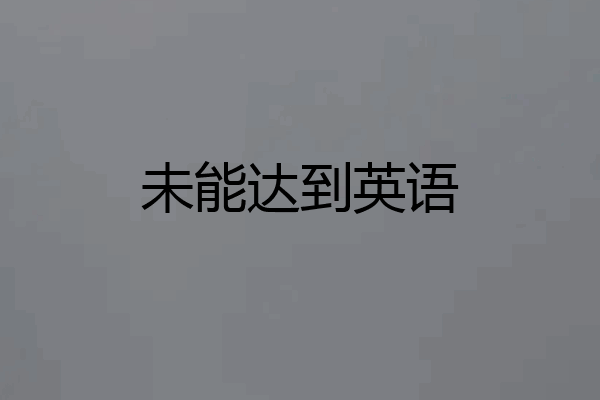 未能达到英语