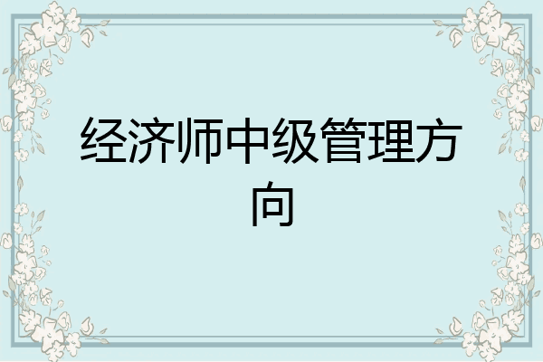 经济师中级管理方向