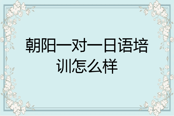 朝阳一对一日语培训怎么样