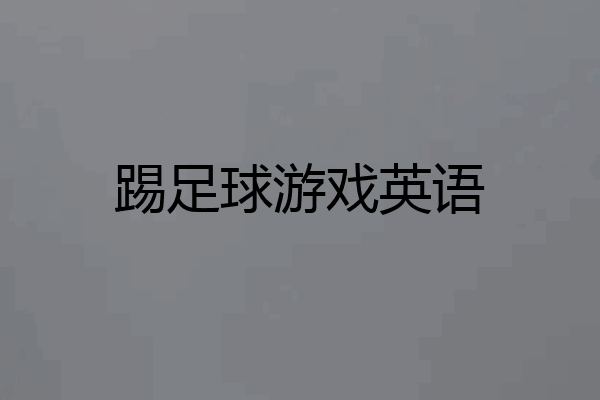 踢足球游戏英语