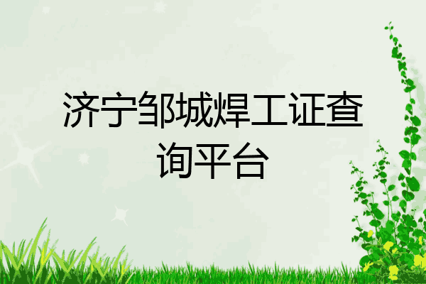 济宁邹城焊工证查询平台