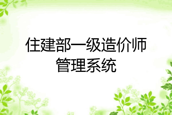 住建部一级造价师管理系统