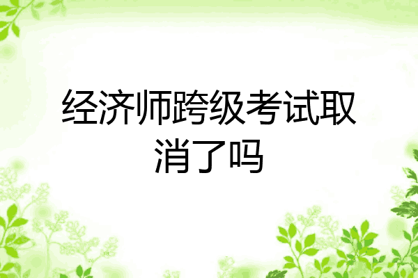 经济师跨级考试取消了吗