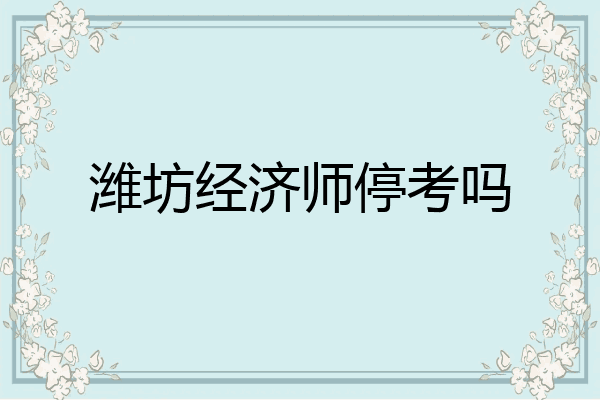 潍坊经济师停考吗