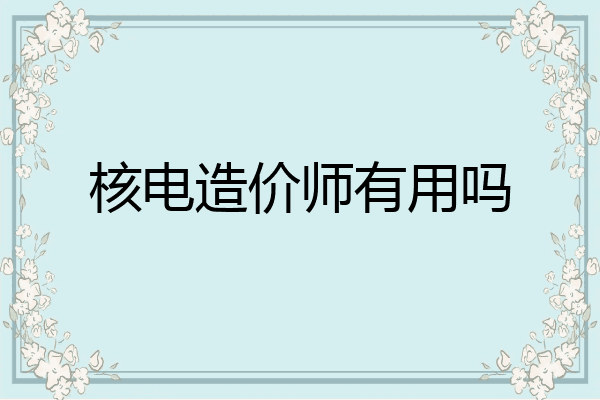 核电造价师有用吗