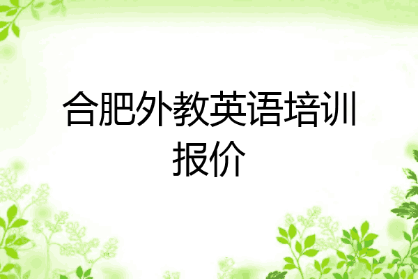 合肥外教英语培训报价