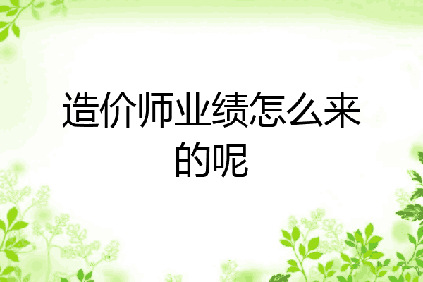 造价师业绩怎么来的呢
