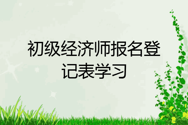 初级经济师报名登记表学习