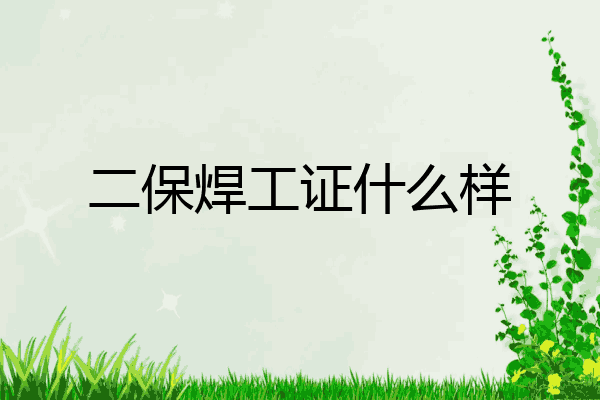 二保焊工证什么样
