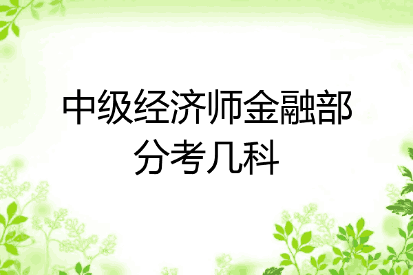 中级经济师金融部分考几科