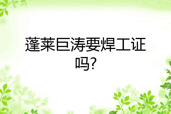 蓬莱巨涛要焊工证吗?