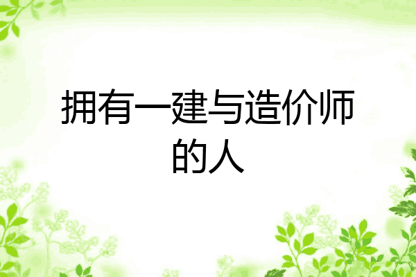 拥有一建与造价师的人