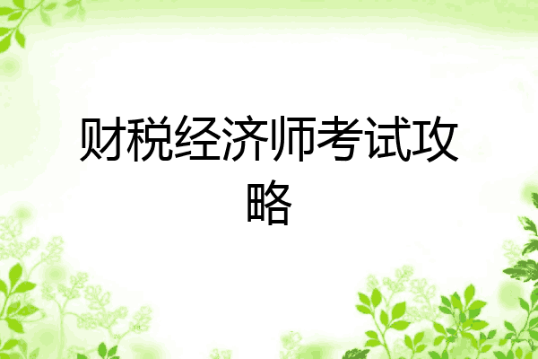 财税经济师考试攻略