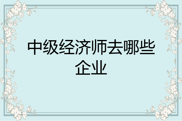 中级经济师去哪些企业