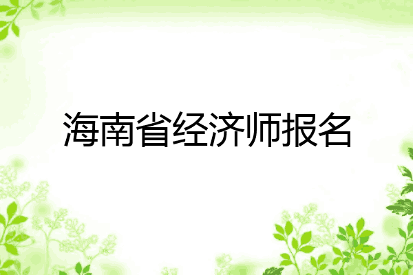 海南省经济师报名