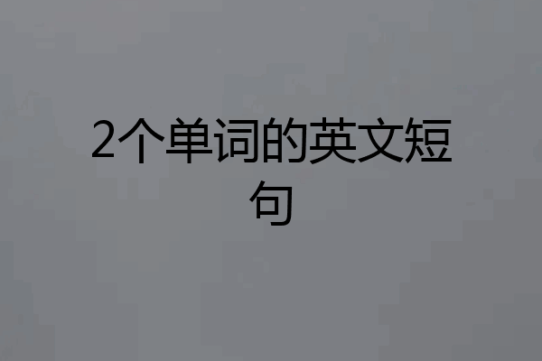 2个单词的英文短句